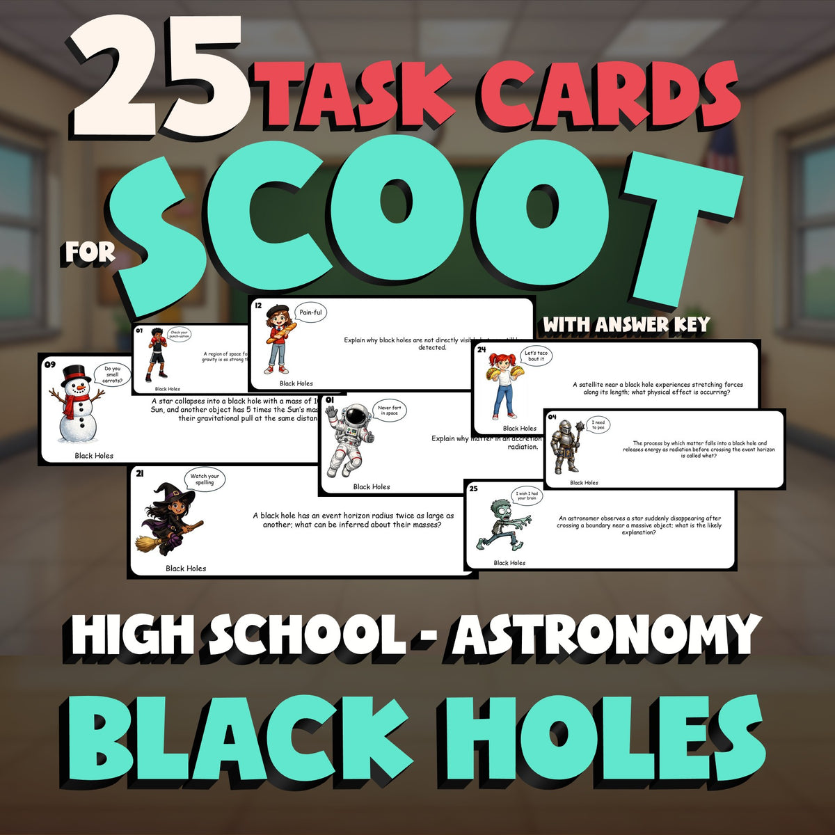 Black Holes SCOOT TASK CARDS Science Game - No Prep Astronomy Review Activity