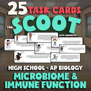 Microbiome & Immune Function SCOOT TASK CARDS Science Game - No Prep AP Biology