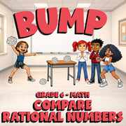 Compare Rational Numbers BUMP Math Game - No Prep Grade 6 Review Activity