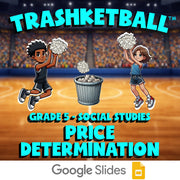 Price Determination TRASHKETBALL Socials Game - No Prep Grade 5 Review Activity
