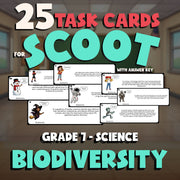 Biodiversity SCOOT TASK CARDS Science Game - No Prep Grade 7 Review Activity