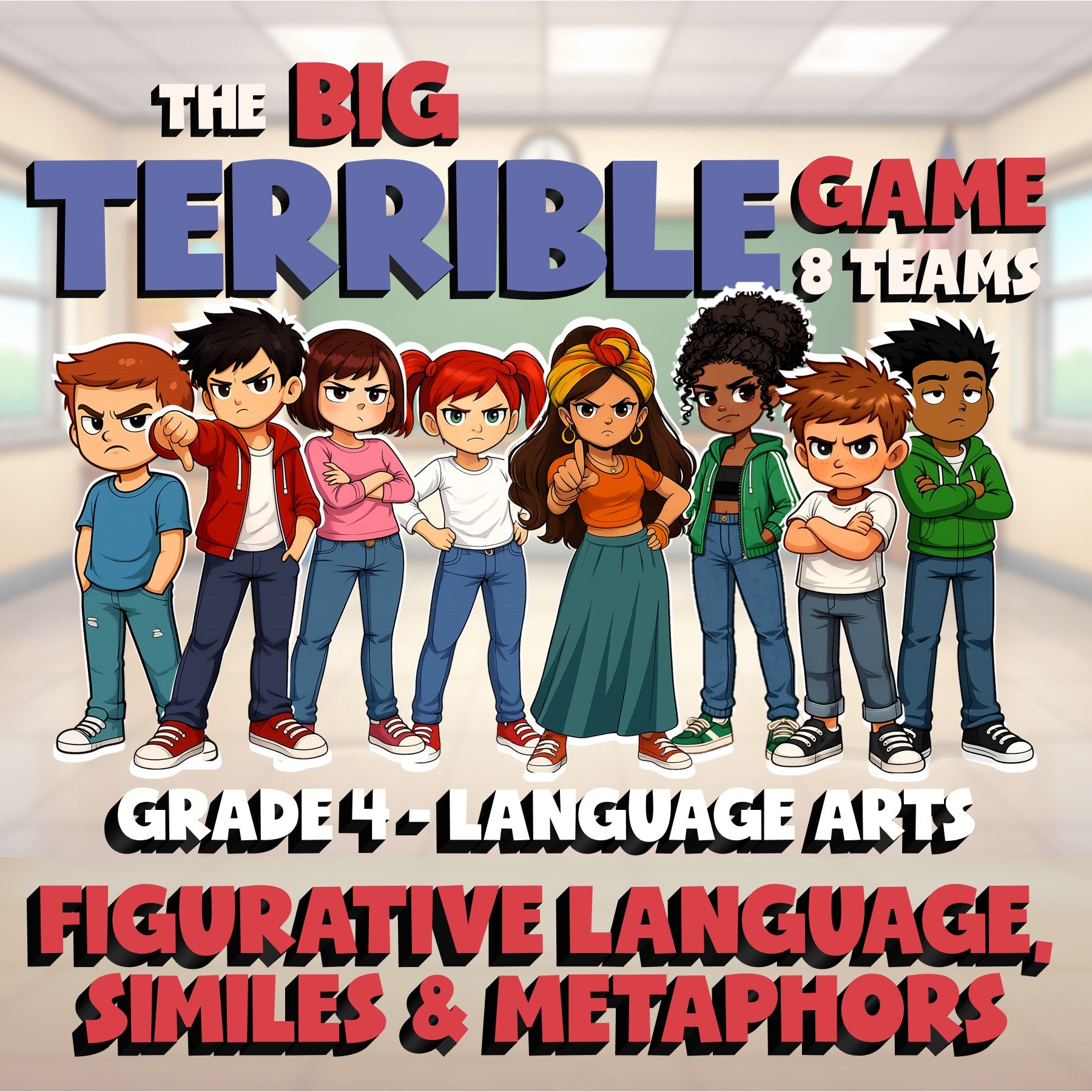 Figurative Language, Similes & Metaphors BIG TERRIBLE GAME - Grade 4 ELA Review