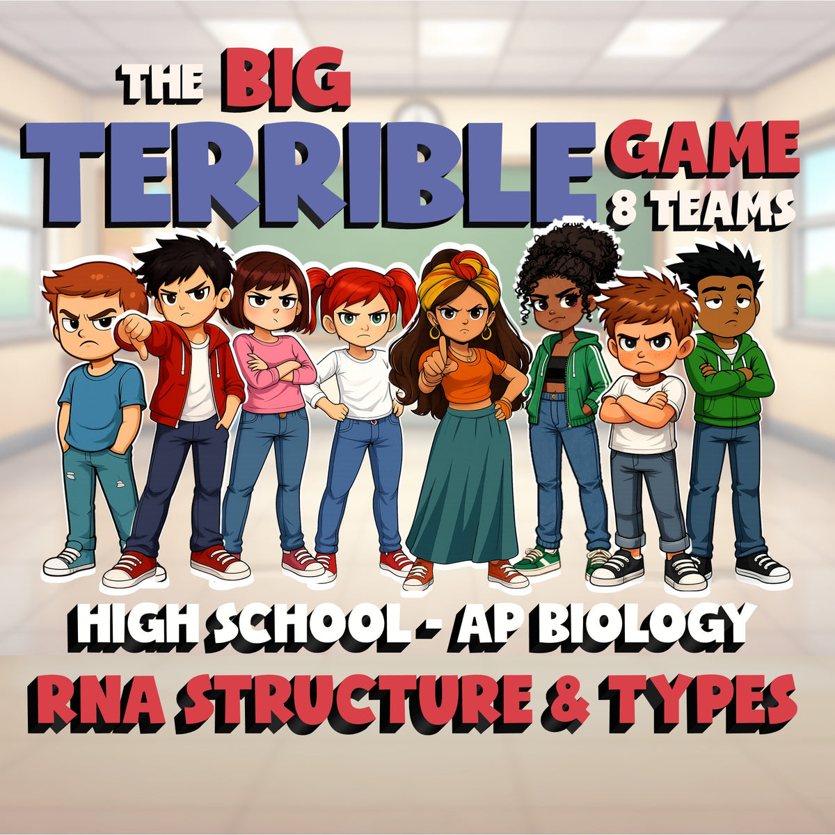 RNA Structure & Types BIG TERRIBLE GAME - No Prep AP Biology Science Review