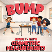 Geometric Measurements BUMP Math Game - No Prep Grade 9 Review Activity