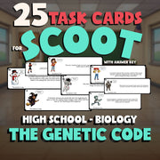 The Genetic Code SCOOT TASK CARDS Science Game - No Prep Biology Review Activity