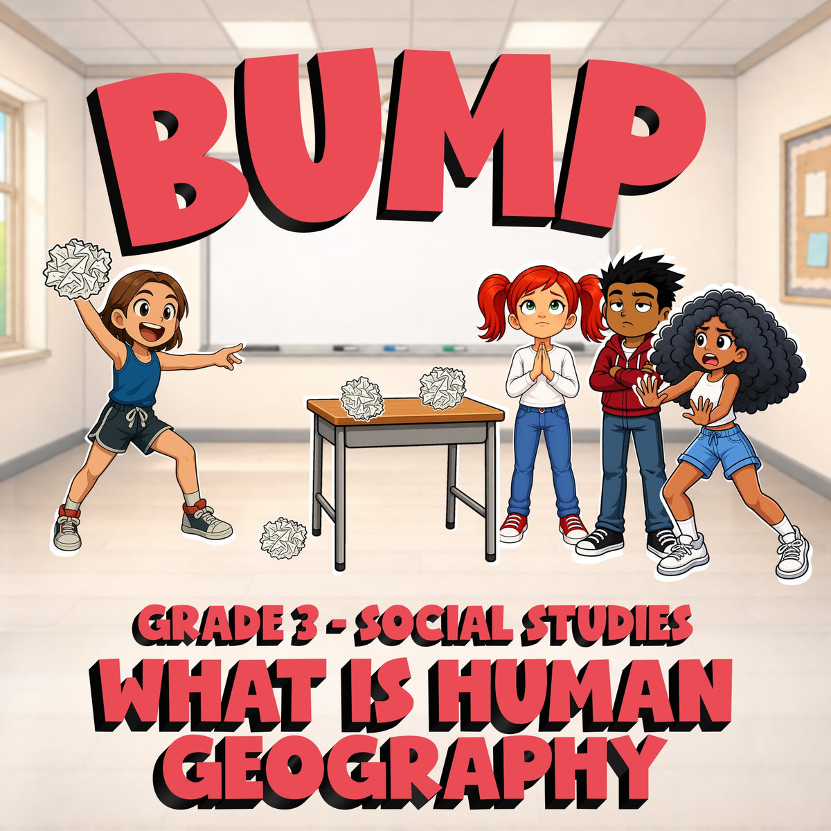 What Is Human Geography BUMP Socials Game - No Prep Grade 3 Review Activity