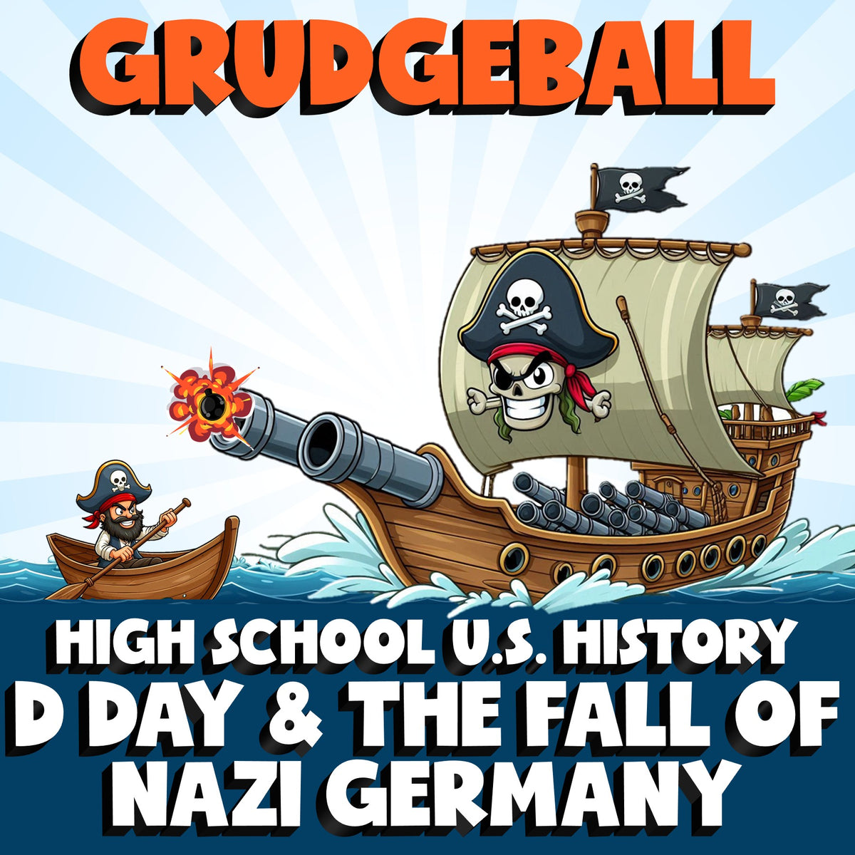 D Day & the Fall of Nazi Germany GRUDGEBALL U.S. History Game - No Prep Review