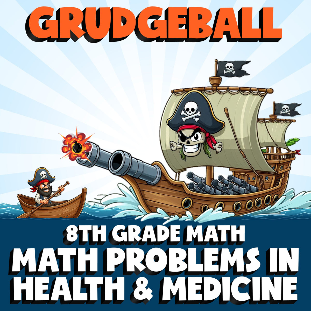 Math Problems in Health & Medicine GRUDGEBALL Math Game - No Prep Grade 8 Review