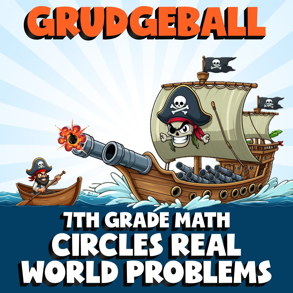 Circles Real World Problems GRUDGEBALL Math Game - No Prep Grade 7 Review