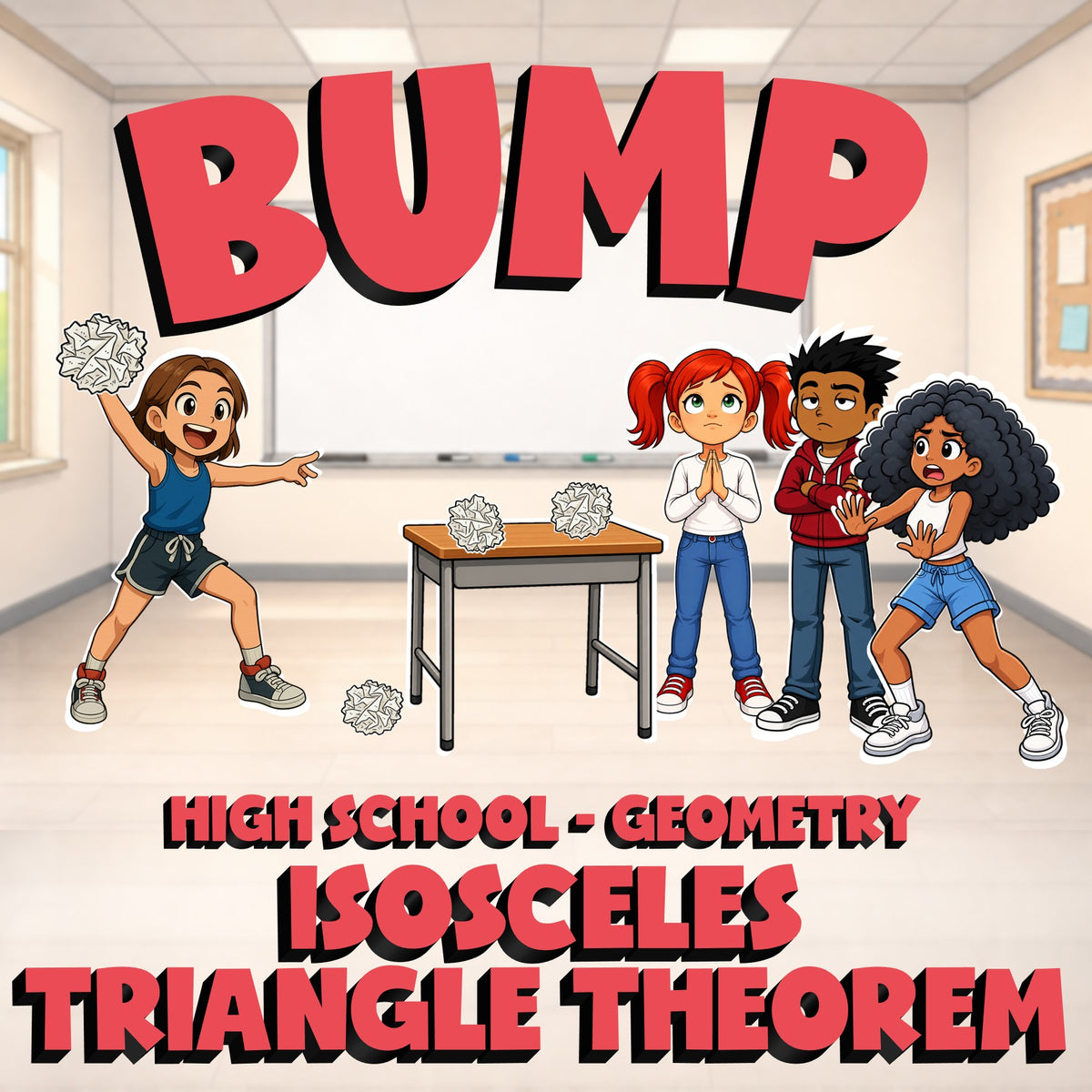 Isosceles Triangle Theorem BUMP Math Game - No Prep Geometry Review Activity