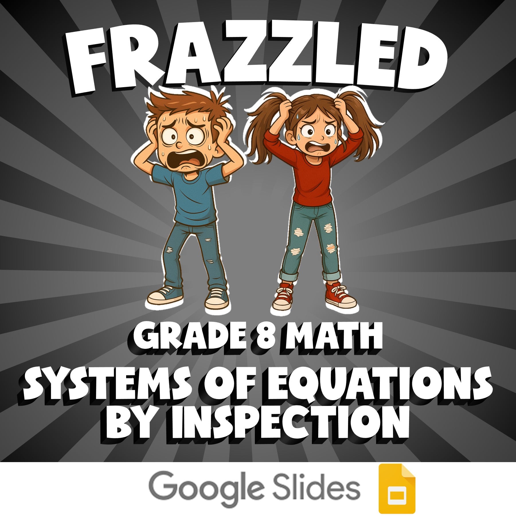 Systems of Equations by Inspection FRAZZLED Math Game - No Prep Grade 8 Review
