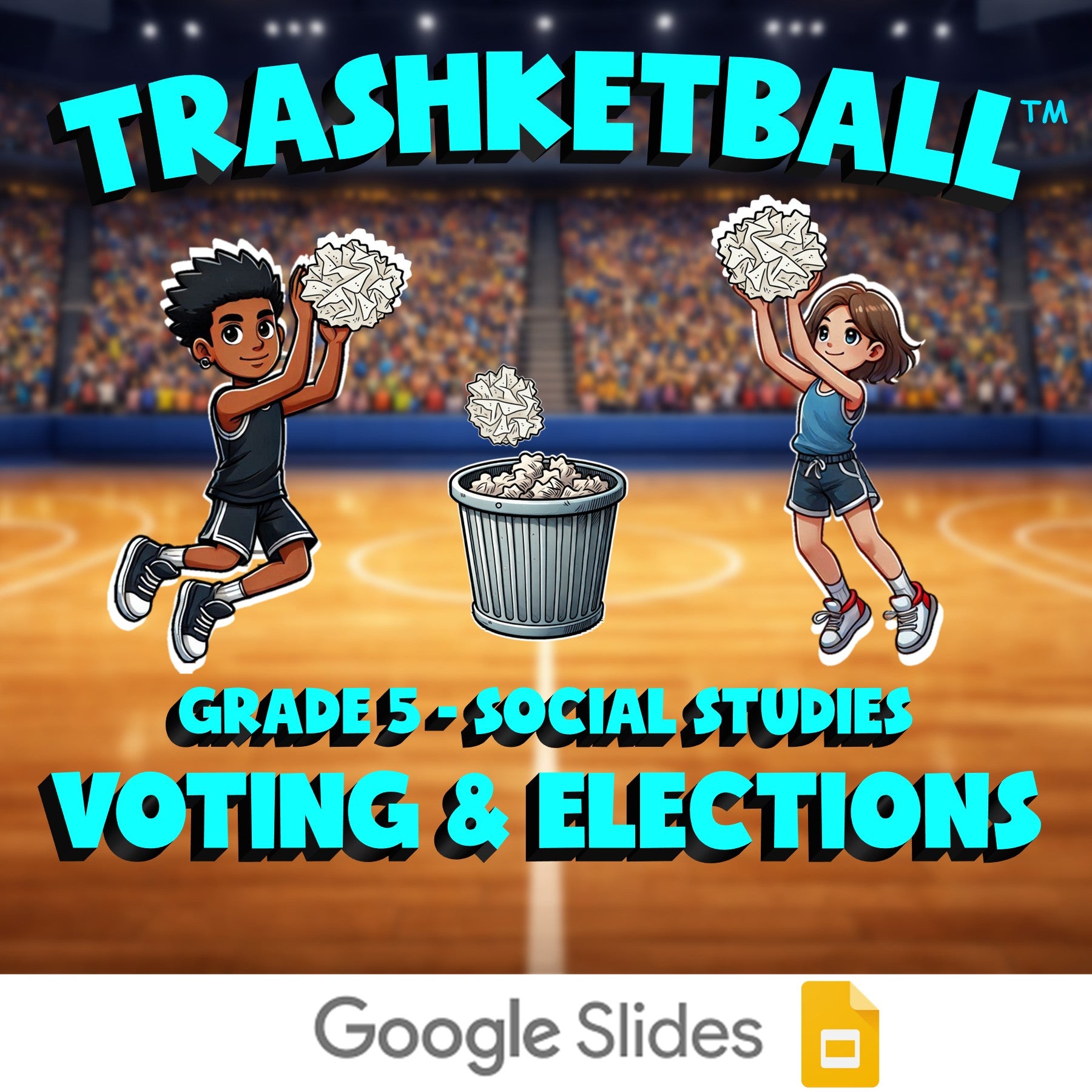 Voting & Elections TRASHKETBALL Socials Game - No Prep Grade 5 Review Activity