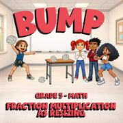 Fraction Multiplication as Resizing BUMP Math Game - No Prep Grade 5 Review