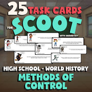 Methods of Control SCOOT TASK CARDS Game - No Prep World History Review Activity