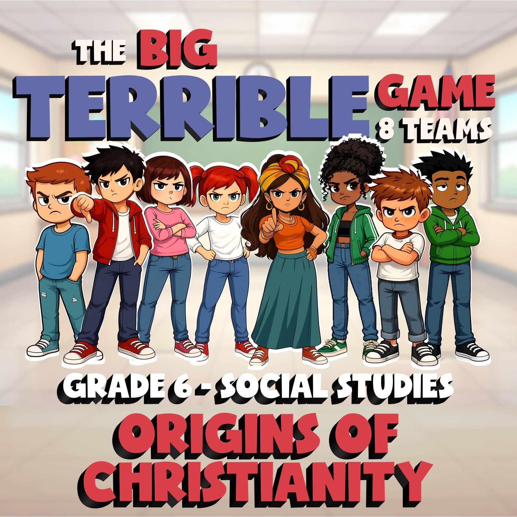 Origins of Christianity BIG TERRIBLE GAME - No Prep Grade 6 Socials Review