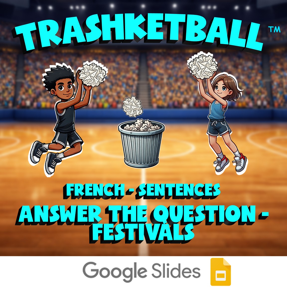 Answer the Question - Festivals TRASHKETBALL French Game - No Prep Exercise