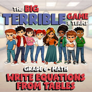 Write Equations from Tables BIG TERRIBLE GAME - No Prep Grade 6 Math Review