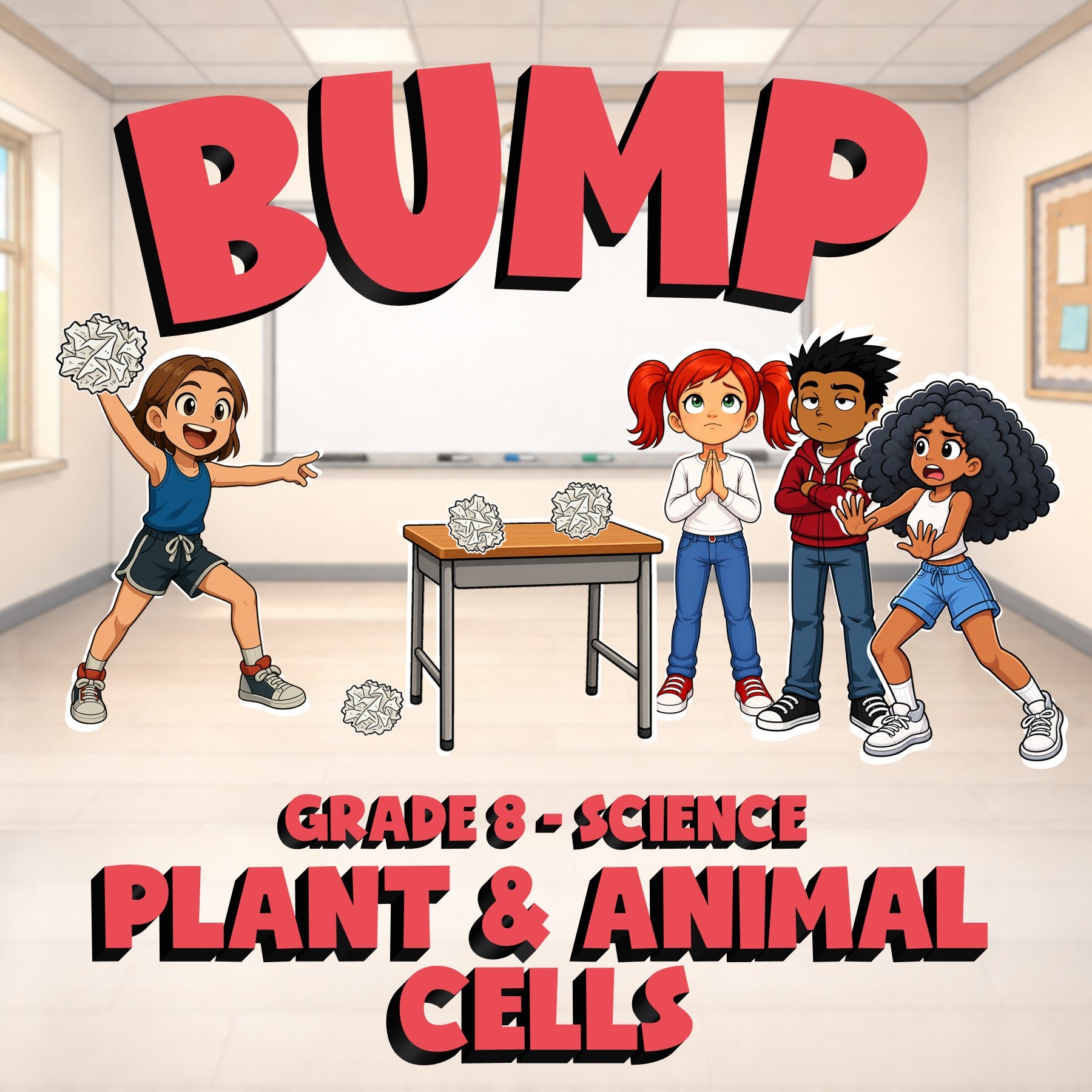 Plant & Animal Cells BUMP Science Game - No Prep Grade 8 Review Activity