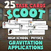 Gravitation Applications SCOOT TASK CARDS Science Game - No Prep Physics Review