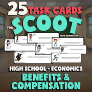 Benefits & Compensation SCOOT TASK CARDS Economics Game - No Prep Review