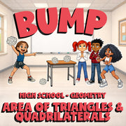 Area of Triangles & Quadrilaterals BUMP Math Game - No Prep Geometry Review