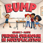 Finding Unknown in Multiplication BUMP Math Game - No Prep Grade 3 Review