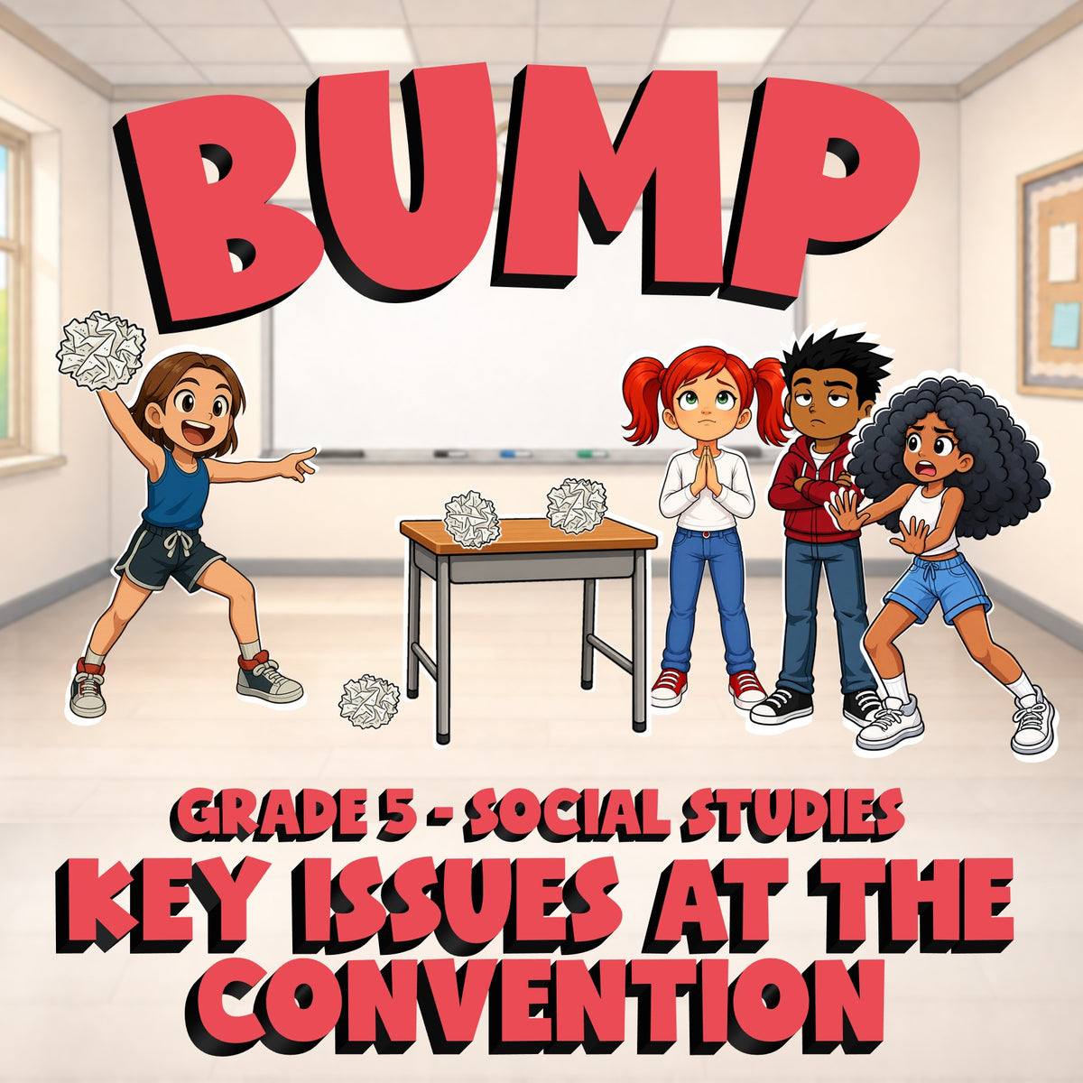 Key Issues at the Convention BUMP Socials Game - No Prep Grade 5 Review Activity