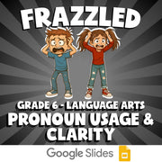 Pronoun Usage & Clarity FRAZZLED ELA Game - No Prep Grade 6 Review Activity