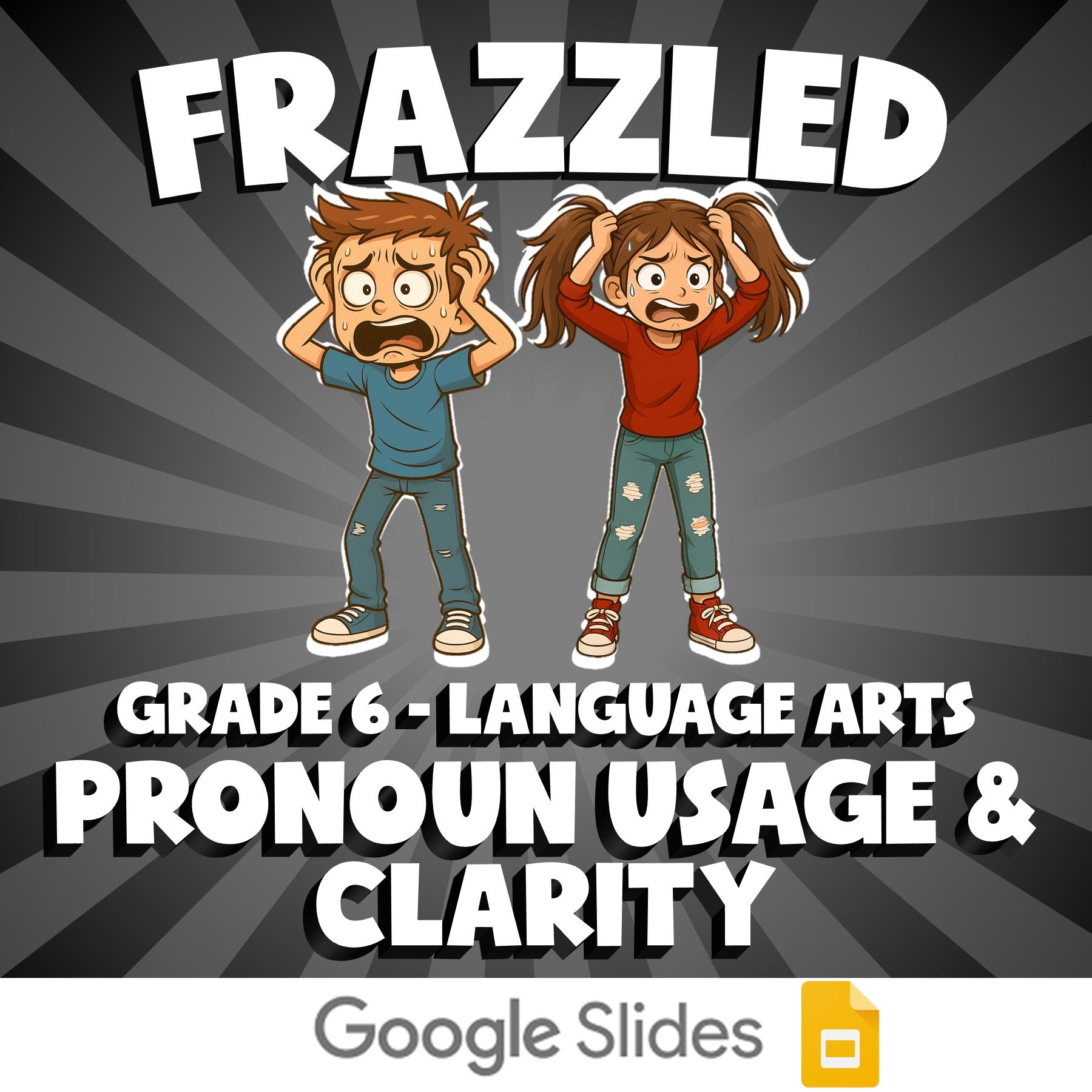 Pronoun Usage & Clarity FRAZZLED ELA Game - No Prep Grade 6 Review Activity