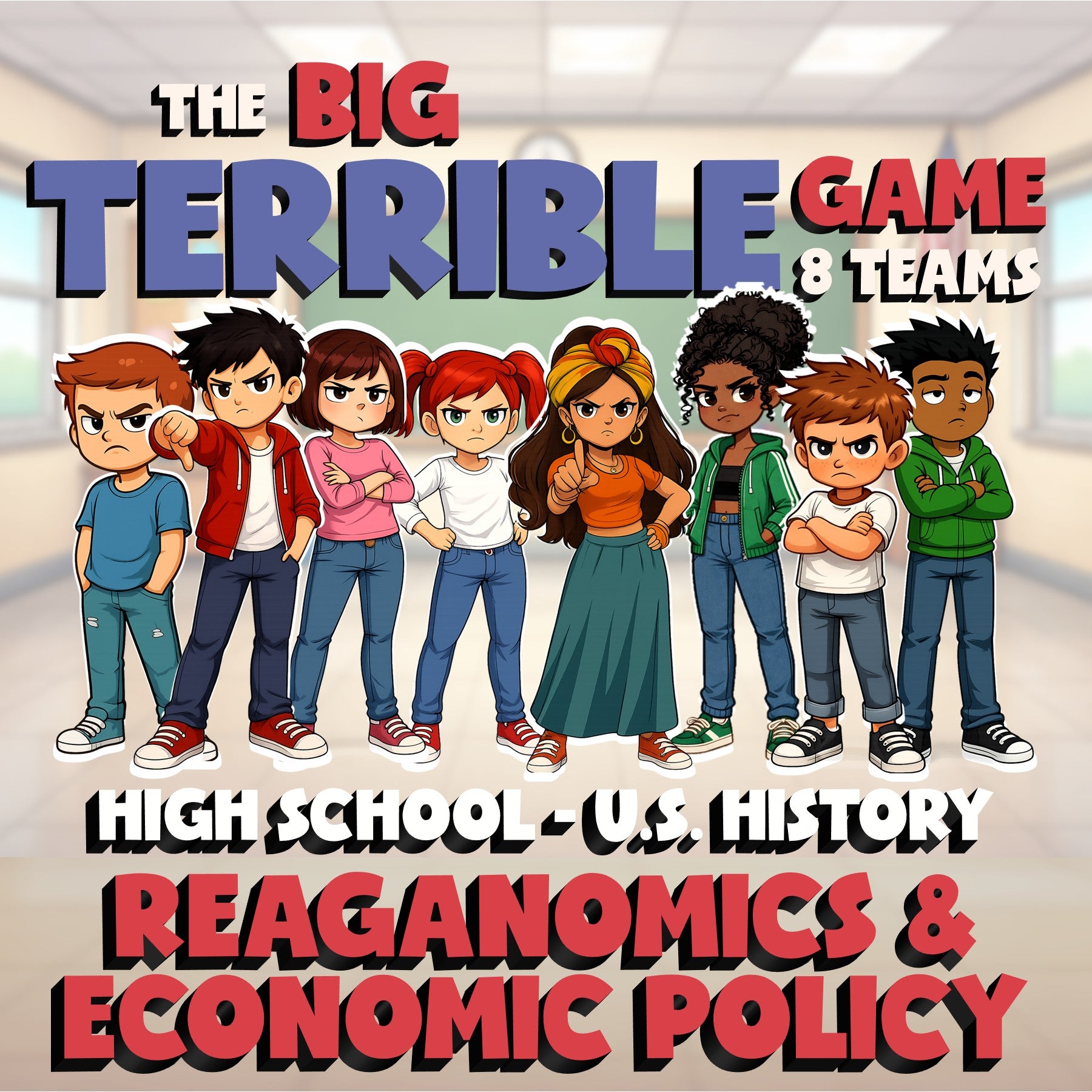 Reaganomics & Economic Policy BIG TERRIBLE GAME - No Prep U.S. History Review