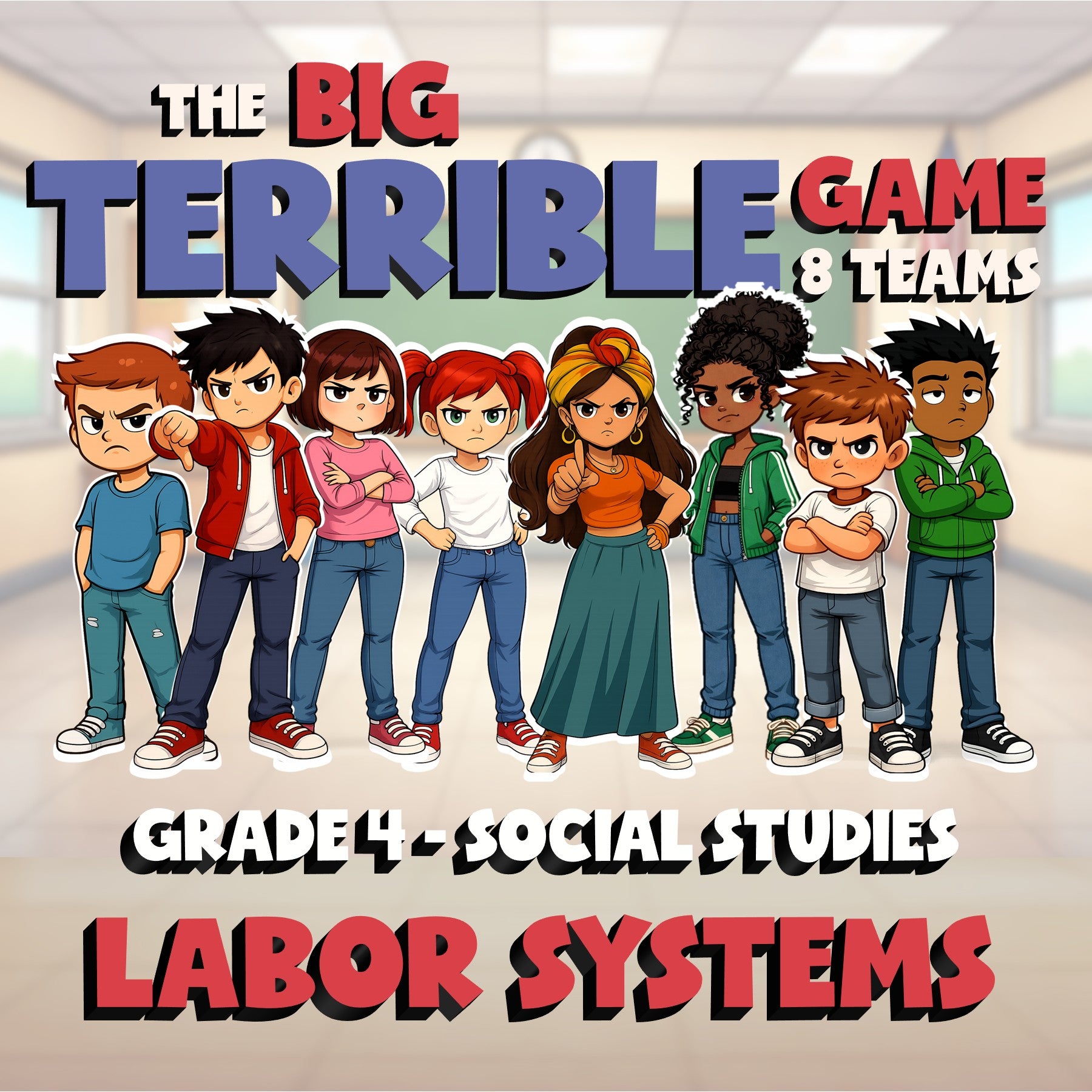 Labor Systems BIG TERRIBLE GAME - No Prep Grade 4 Socials Review Activity
