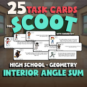 Interior Angle Sum SCOOT TASK CARDS Math Game - No Prep Geometry Review Activity