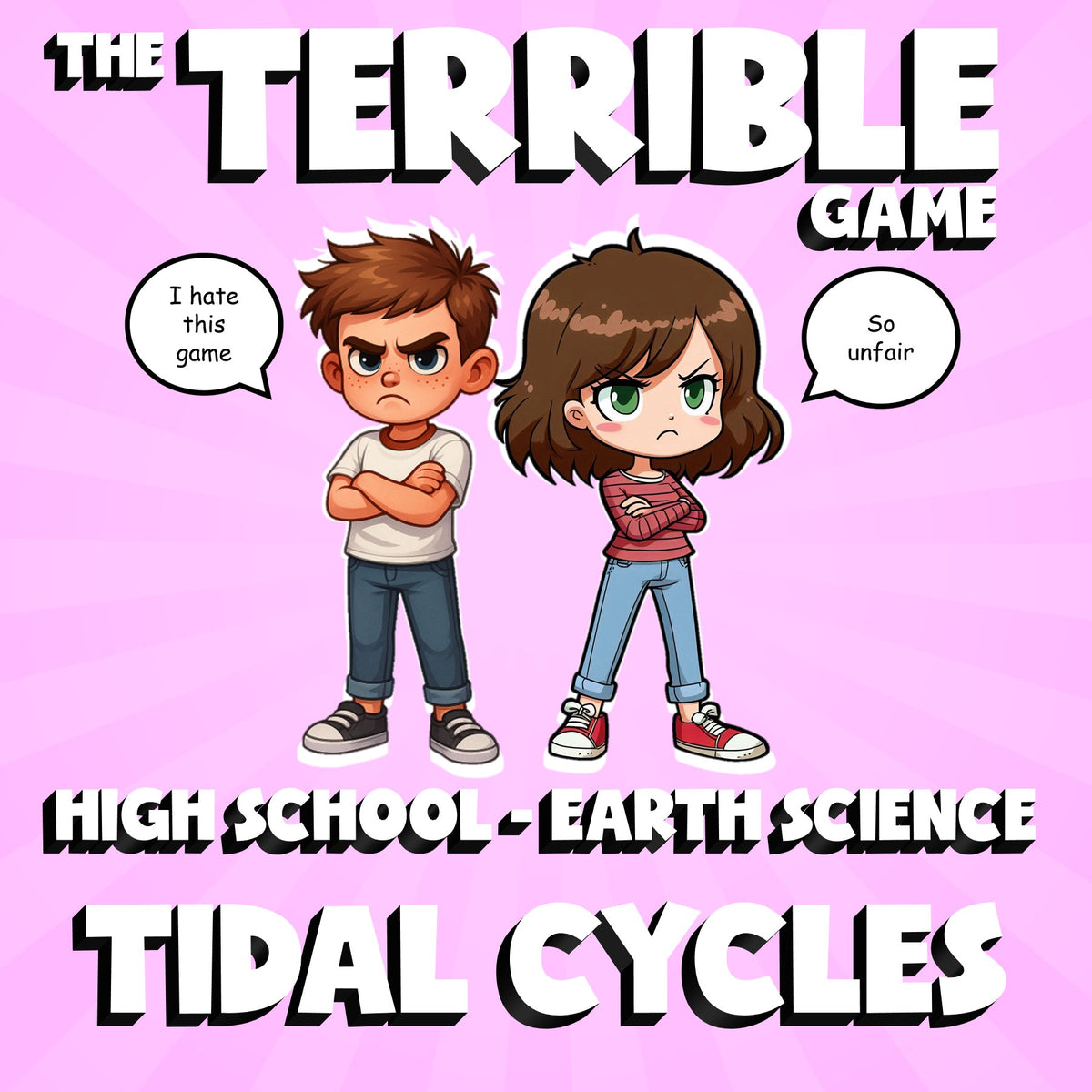 Tidal Cycles THE TERRIBLE GAME - No Prep Earth Science Review Activity