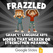 Words That Weaken or Strengthen Meaning FRAZZLED ELA Game - No Prep Grade 4