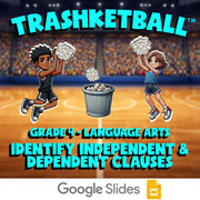 Identify Independent & Dependent Clauses TRASHKETBALL ELA Game - No Prep Grade 4