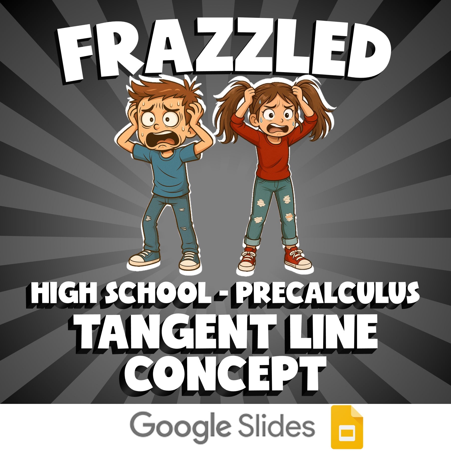 Tangent Line Concept FRAZZLED Math Game - No Prep PreCalculus Review Activity