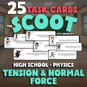 Tension & Normal Force SCOOT TASK CARDS Science Game - No Prep Physics Review