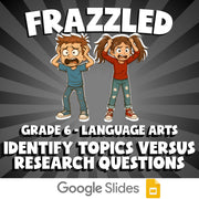 Identify Topics Versus Research Questions FRAZZLED ELA Game - No Prep Grade 6