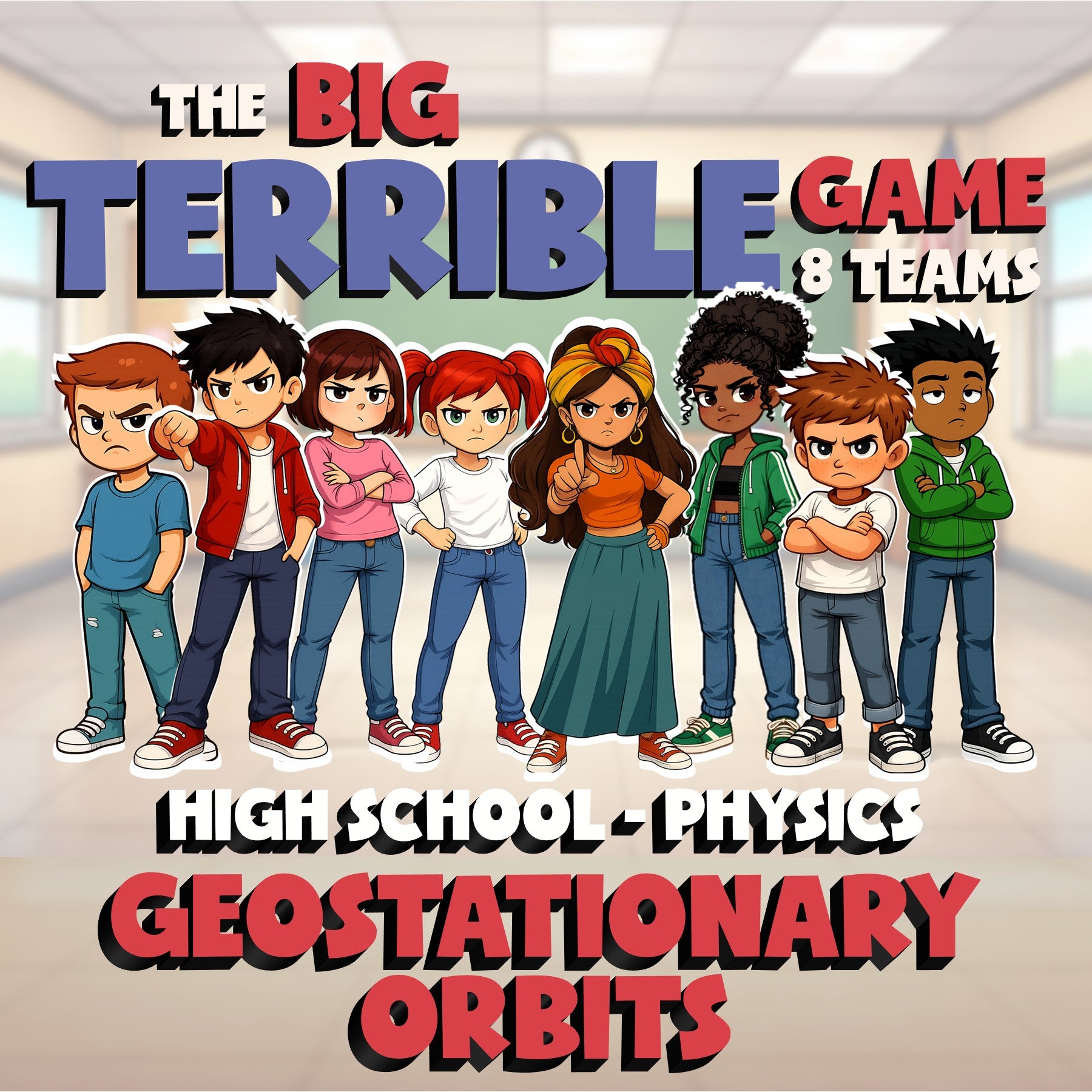 Geostationary Orbits BIG TERRIBLE GAME - No Prep Physics Science Review Activity