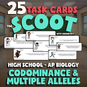 Codominance & Multiple Alleles SCOOT TASK CARDS Science Game - AP Biology