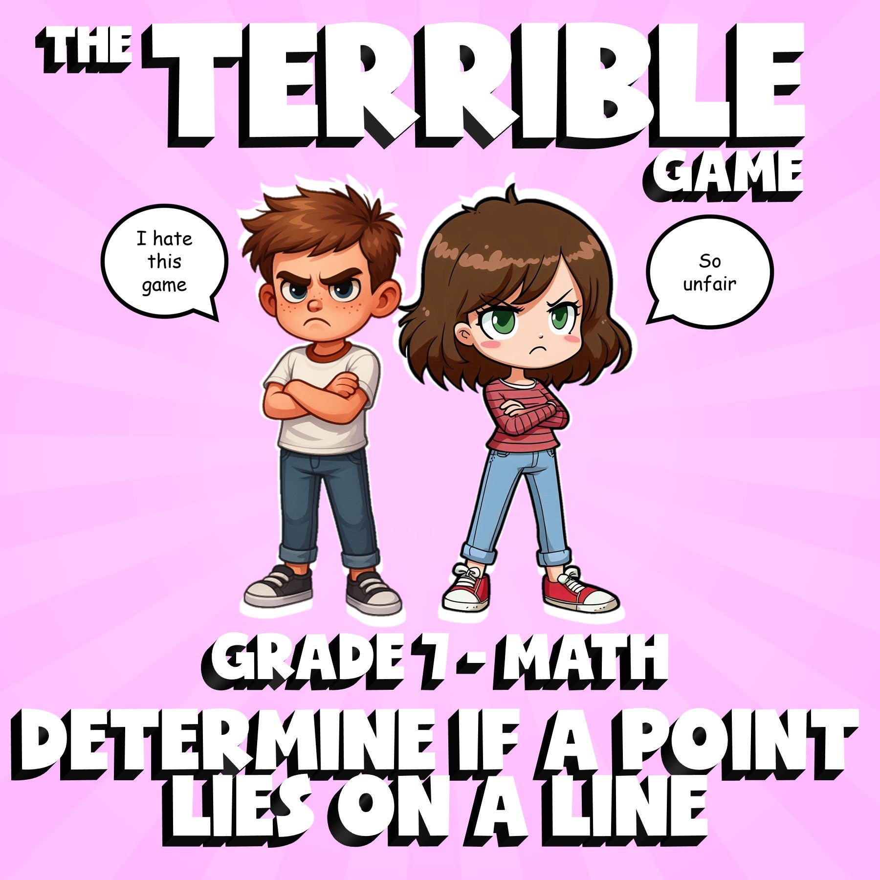 Determine if a Point Lies on a Line THE TERRIBLE GAME - Grade 7 Math Review