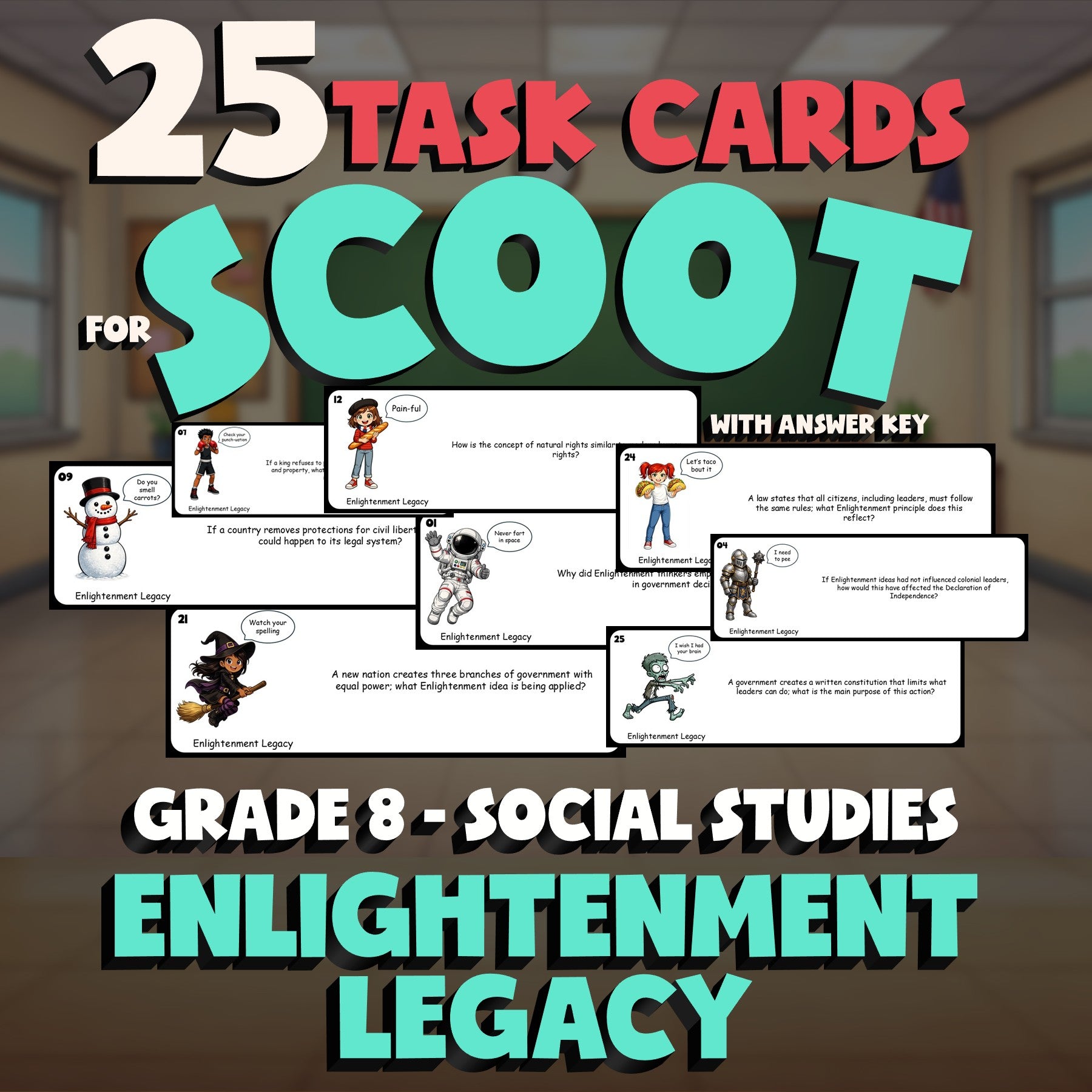 Enlightenment Legacy SCOOT TASK CARDS Socials Game - No Prep Grade 8 Review