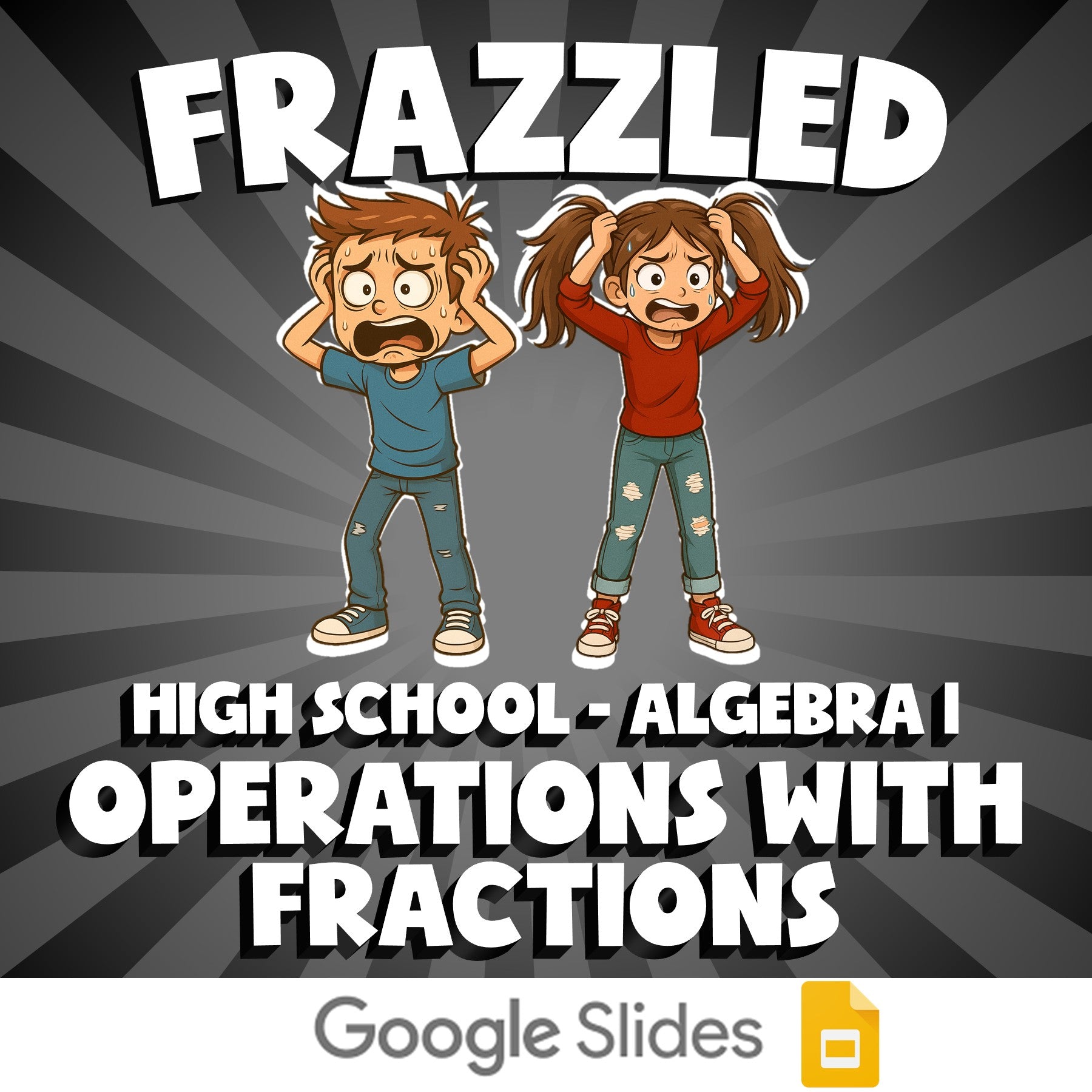 Operations with Fractions FRAZZLED Math Game - No Prep Algebra 1 Review Activity
