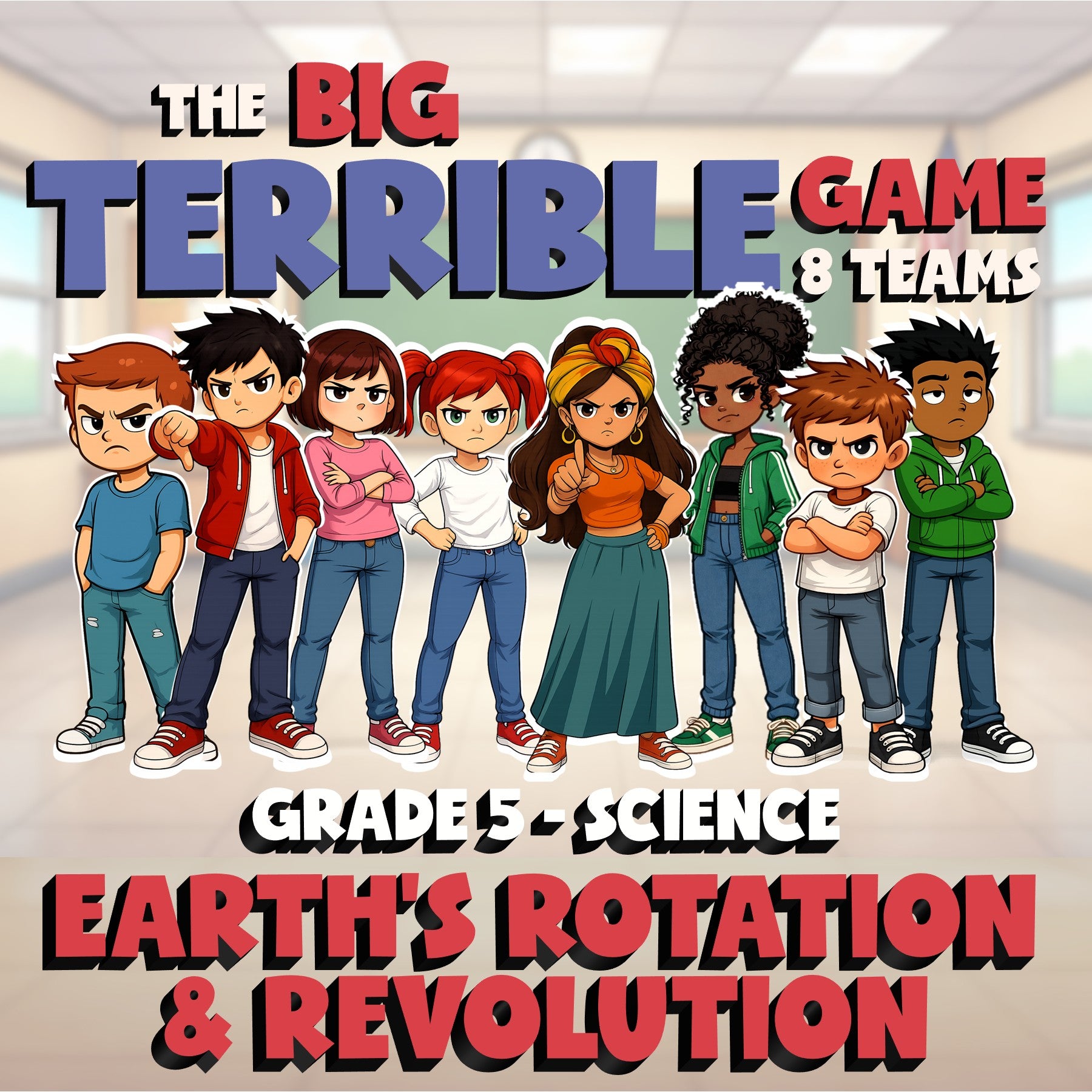 Earth’s Rotation & Revolution BIG TERRIBLE GAME - No Prep Grade 5 Science Review