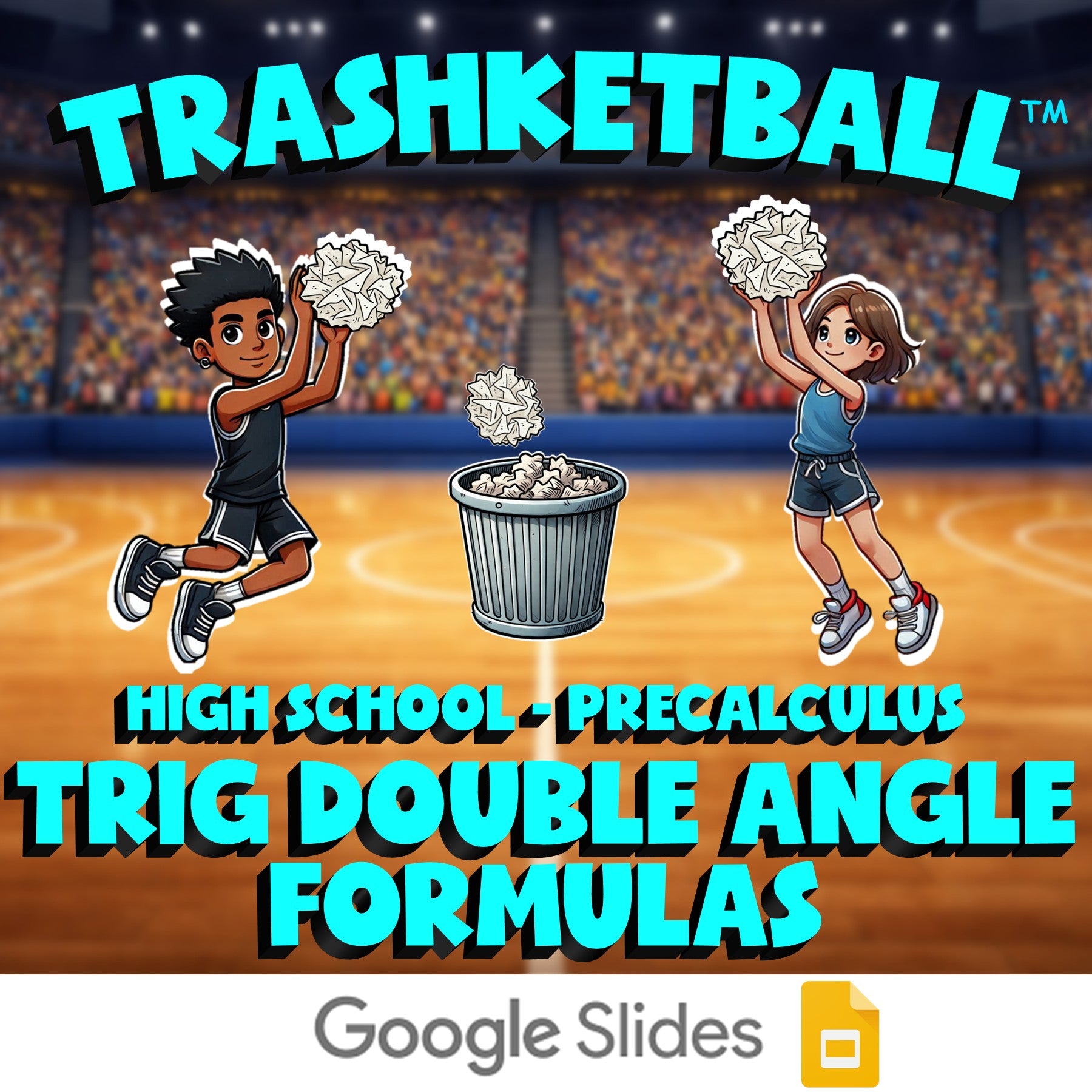 Trig Double Angle Formulas TRASHKETBALL Math Game - No Prep PreCalculus Review