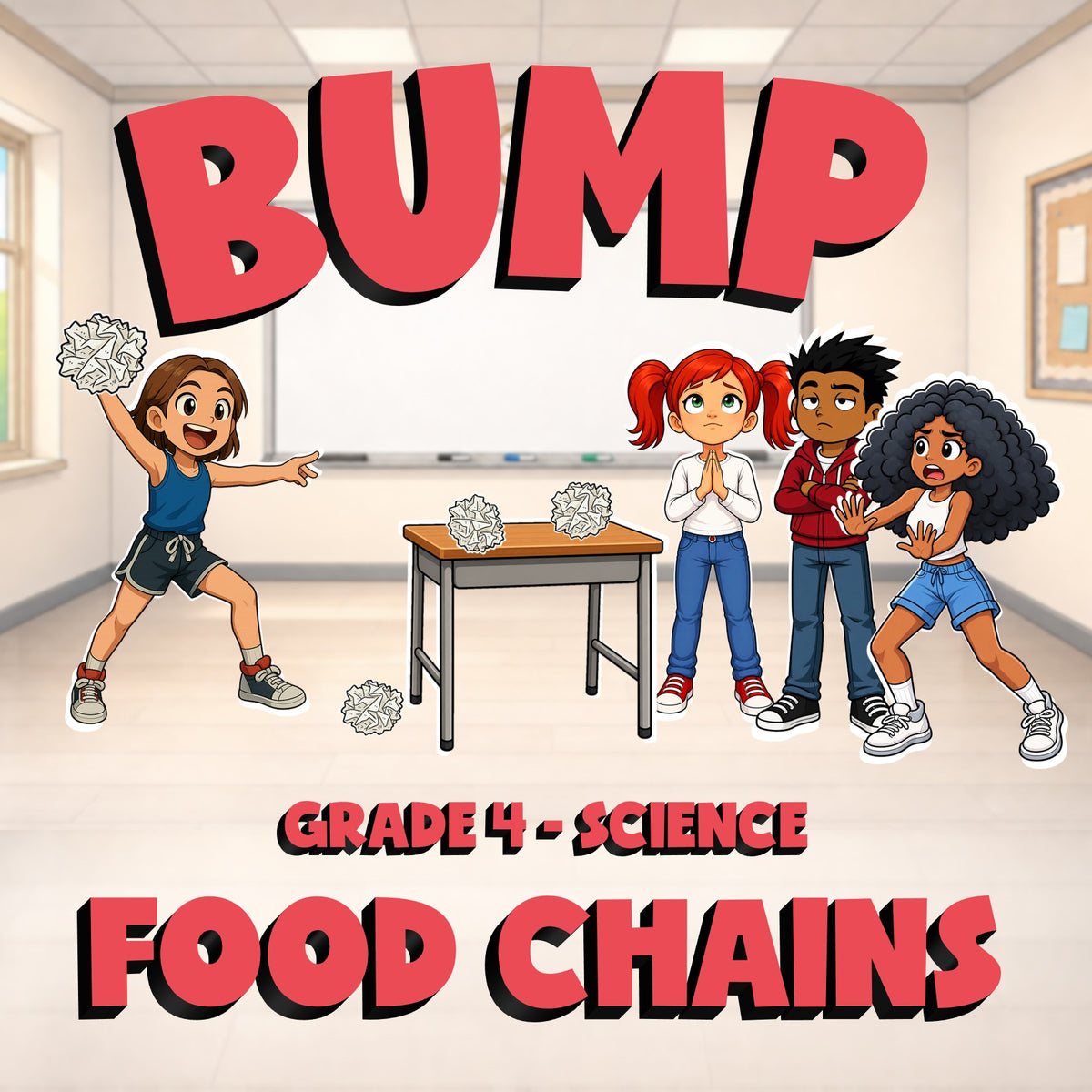 Food Chains BUMP Science Game - No Prep Grade 4 Review Activity