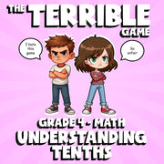 Understanding Tenths THE TERRIBLE GAME - No Prep Grade 4 Math Review Activity