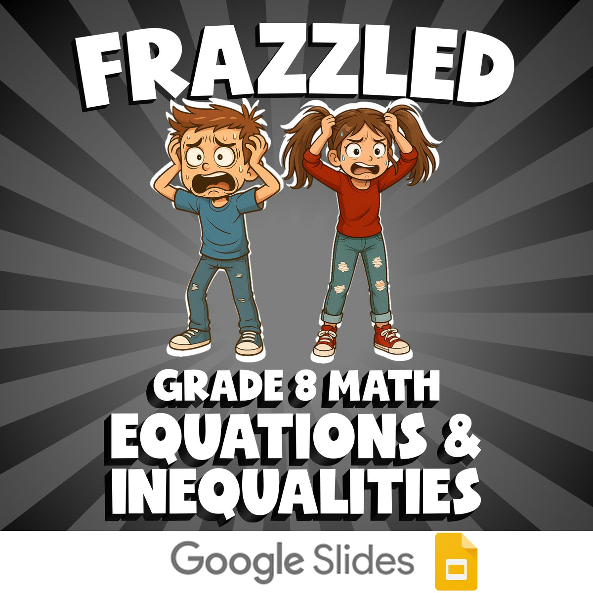 Equations & Inequalities FRAZZLED Math Game - No Prep Grade 8 Review Activity