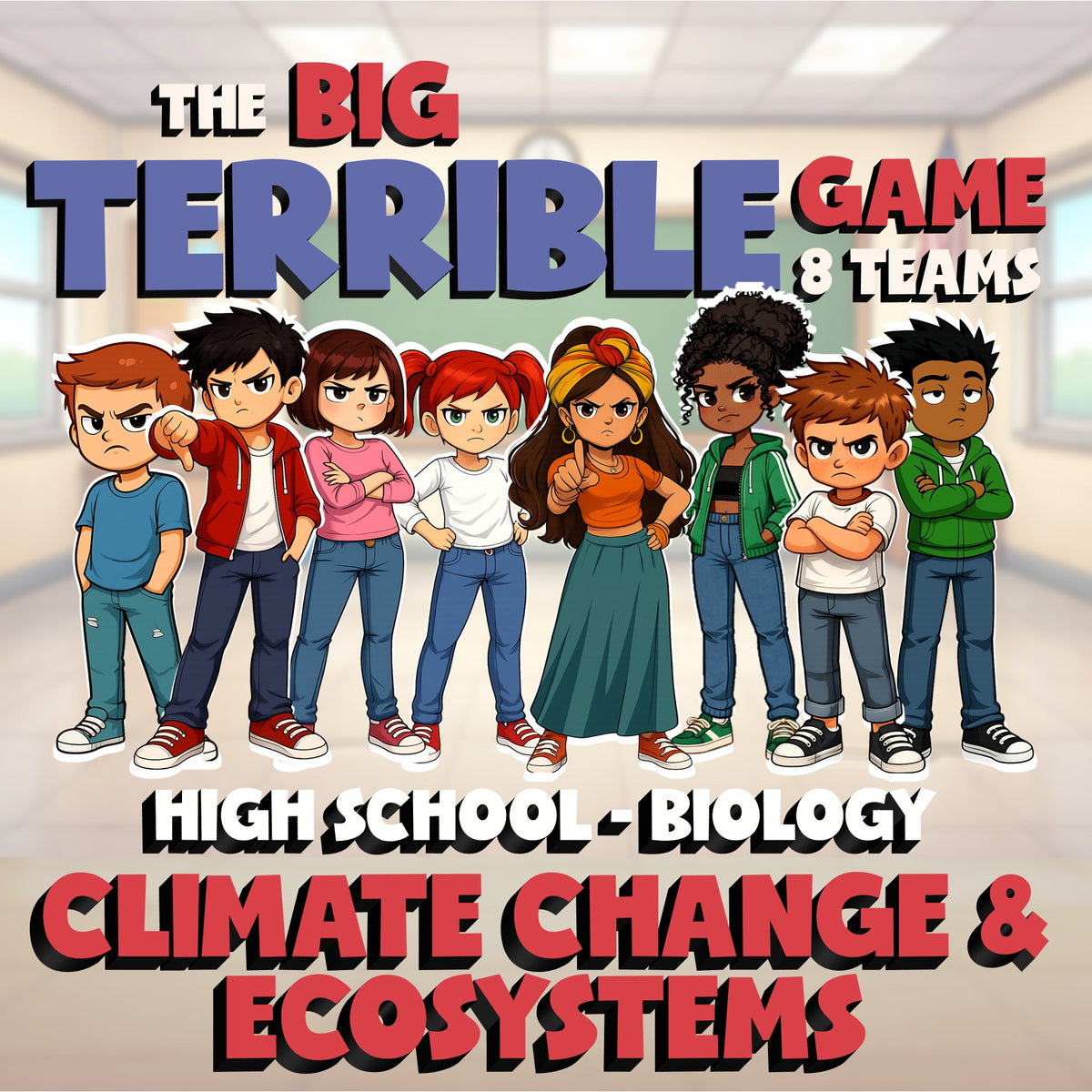 Climate Change & Ecosystems BIG TERRIBLE GAME - No Prep Biology Science Review
