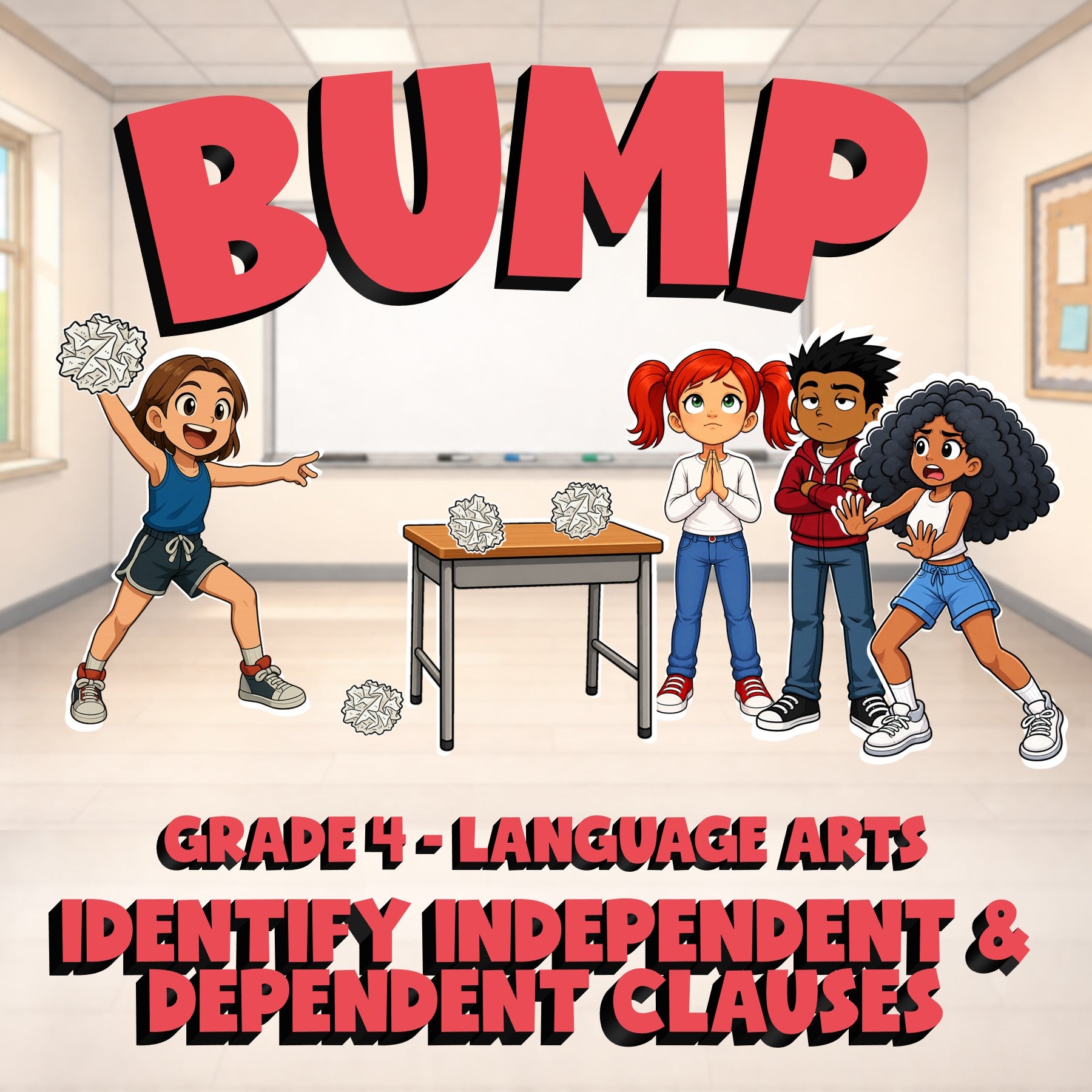 Identify Independent & Dependent Clauses BUMP ELA Game - No Prep Grade 4 Review